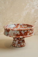 Red Marble Pedestal Bowl