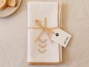 Leaf Linen Dinner Napkin With Overlock Stitch