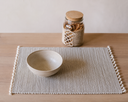 Taupe Grey Twisted Rib Cotton Placement
