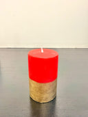 PILLAR CANDLE RED & GOLD